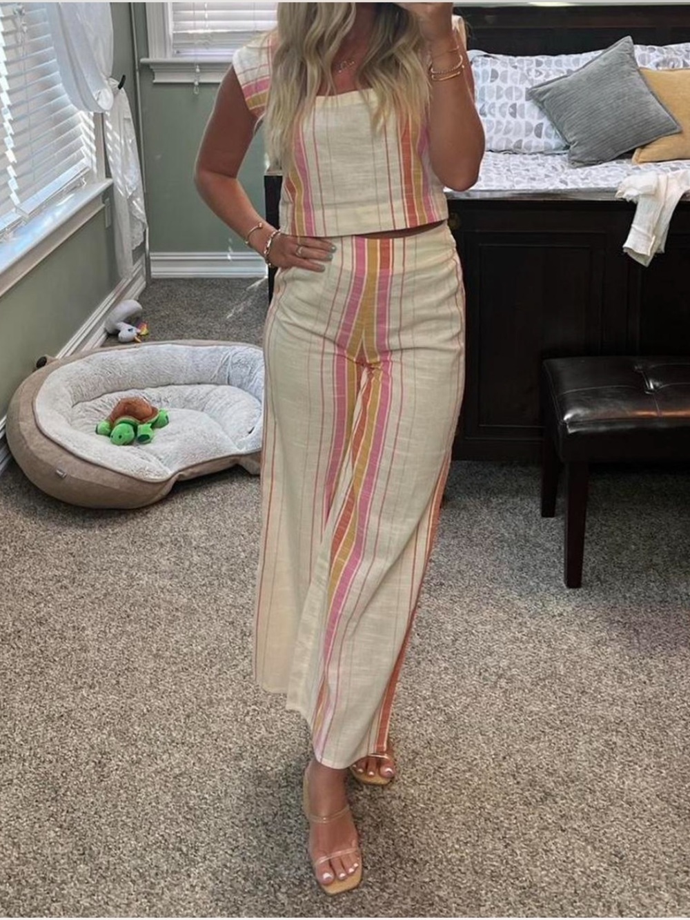 Rip Curl Striped Linen Set